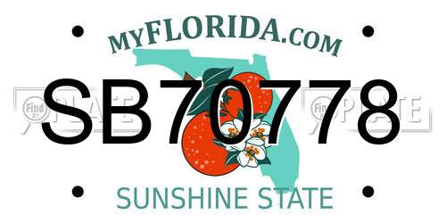 SB70778 Florida License Plate