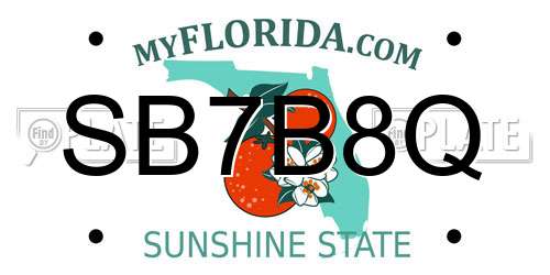 SB7B8Q Florida License Plate