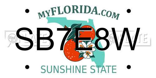 SB7E8W Florida License Plate