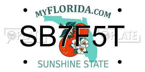 SB7F5T Florida License Plate