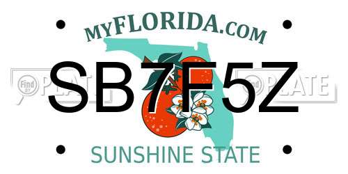 SB7F5Z Florida License Plate