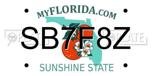 SB7F8Z Florida License Plate