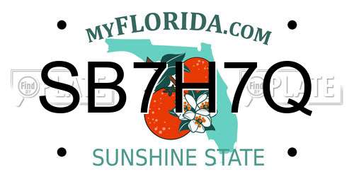 SB7H7Q Florida License Plate