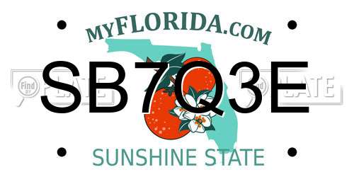 SB7Q3E Florida License Plate