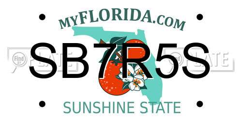 SB7R5S Florida License Plate