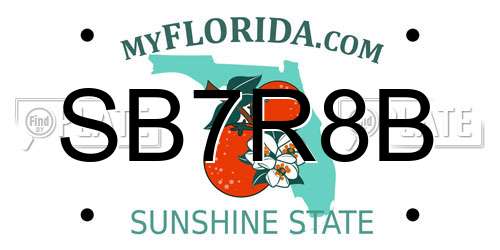 SB7R8B Florida License Plate