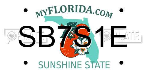 SB7S1E Florida License Plate