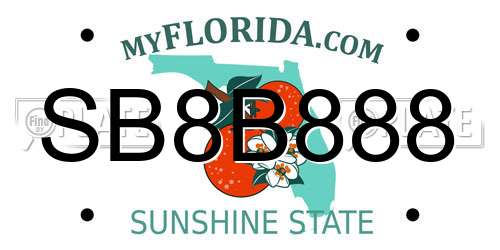 SB8B888 Florida License Plate