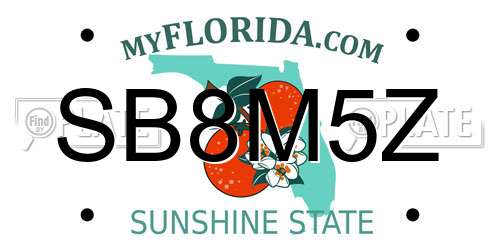 SB8M5Z Florida License Plate