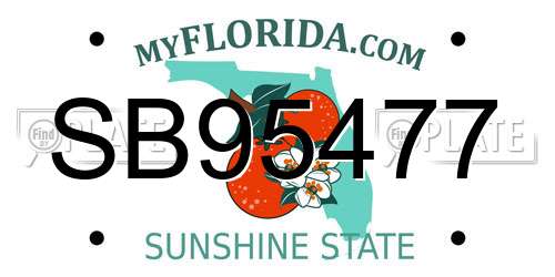 SB95477 Florida License Plate
