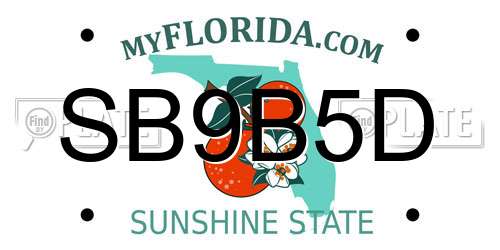 SB9B5D Florida License Plate
