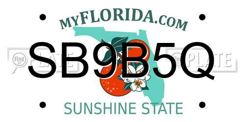 SB9B5Q Florida License Plate