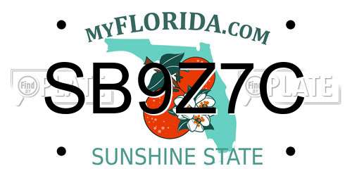 SB9Z7C Florida License Plate