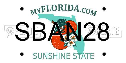 SBAN28 Florida License Plate