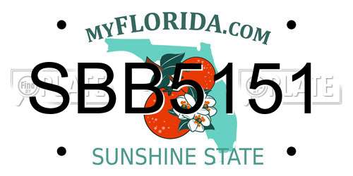 SBB5151 Florida License Plate