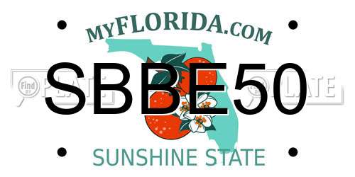 SBBE50 Florida License Plate