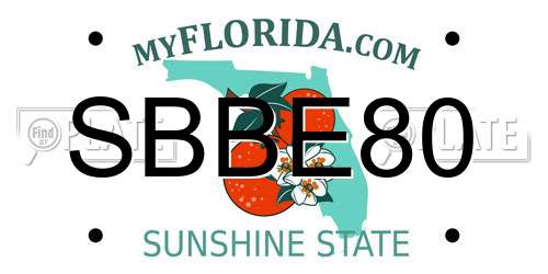 SBBE80 Florida License Plate