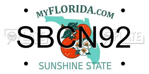SBCN92 Florida License Plate