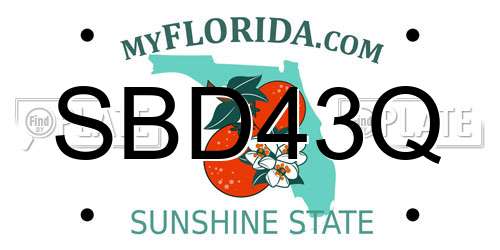 SBD43Q Florida License Plate