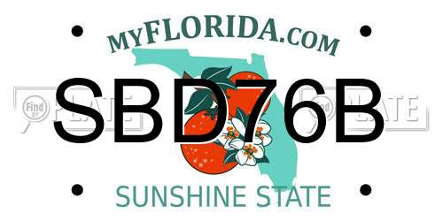 SBD76B Florida License Plate