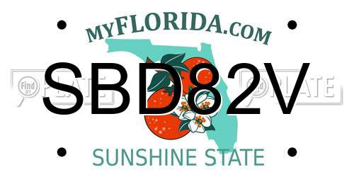SBD82V Florida License Plate