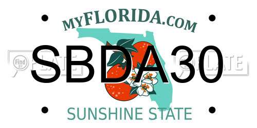 SBDA30 Florida License Plate