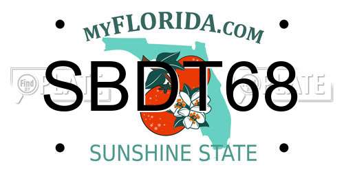 SBDT68 Florida License Plate