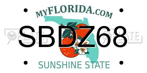 SBDZ68 Florida License Plate