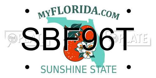 SBF96T Florida License Plate