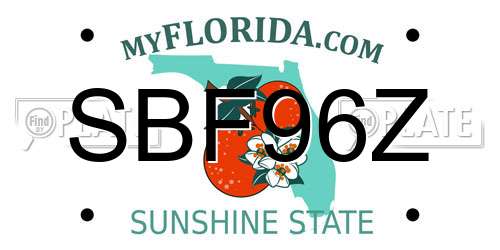 SBF96Z Florida License Plate
