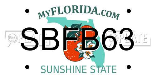 SBFB63 Florida License Plate