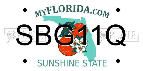 SBG11Q Florida License Plate