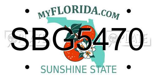 SBG5470 Florida License Plate