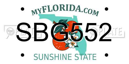 SBG552 Florida License Plate