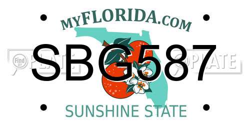 SBG587 Florida License Plate