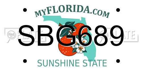 SBG689 Florida License Plate
