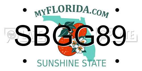 SBGG89 Florida License Plate