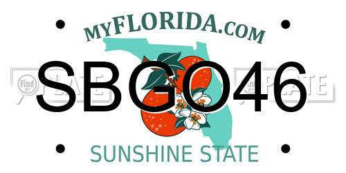 SBGO46 Florida License Plate