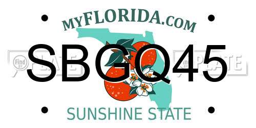 SBGQ45 Florida License Plate