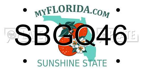 SBGQ46 Florida License Plate