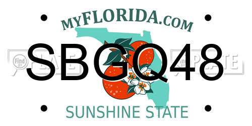 SBGQ48 Florida License Plate