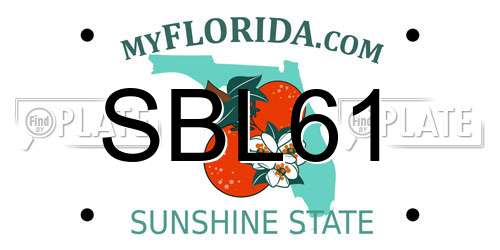 SBL61 Florida License Plate