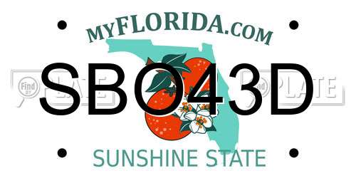 SBO43D Florida License Plate