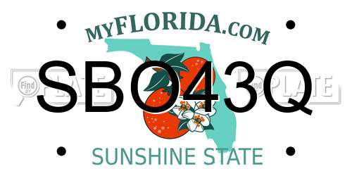 SBO43Q Florida License Plate
