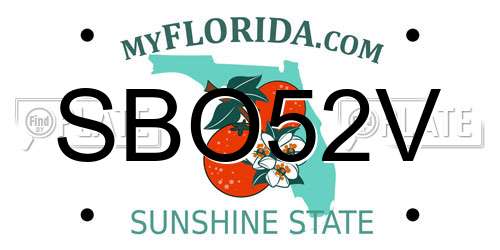 SBO52V Florida License Plate
