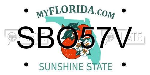 SBO57V Florida License Plate