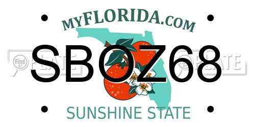SBOZ68 Florida License Plate