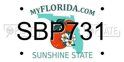 SBP731 Florida License Plate