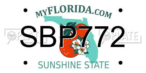 SBP772 Florida License Plate
