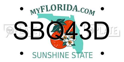 SBQ43D Florida License Plate